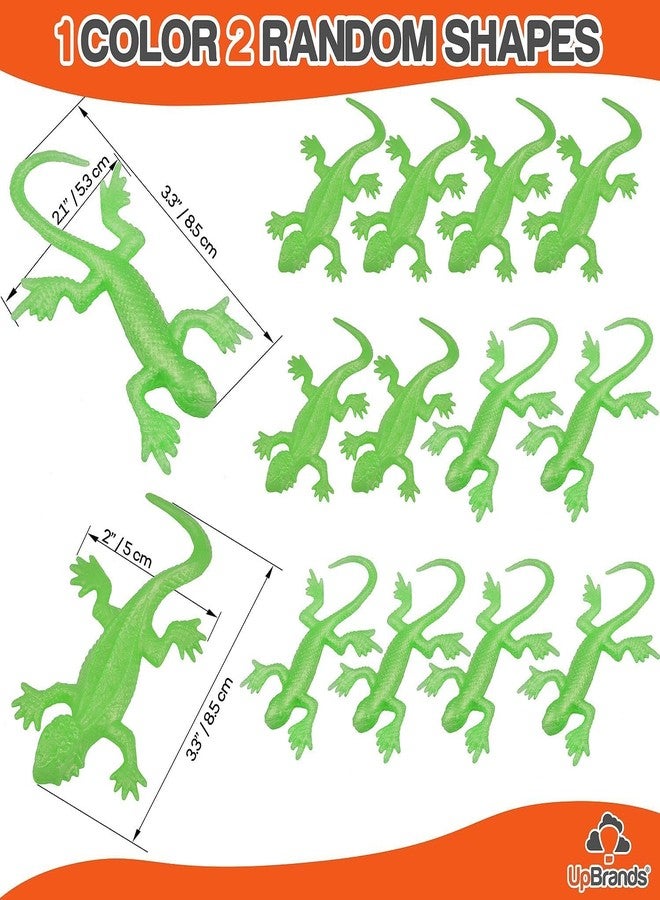 UpBrands 24 Pack LIGHT GREEN Super Stretchy Lizard Toys - Refreshing Party Favors, Rubber Lizards for Kids, Reptile & Newt Toy Small Students Rewards, Stress-Relief & Light Green Celebrations - Image 2